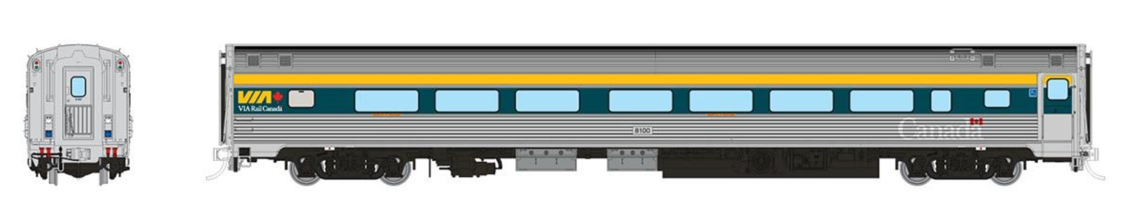 Rapido Trains HO Budd Coach with HEP: VIA Rail - Teal Scheme