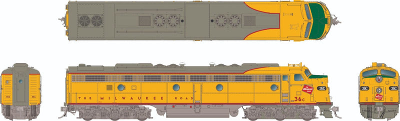 Rapido Trains HO EMD E9A with HEP Milwaukee Road - 1955 UP Scheme