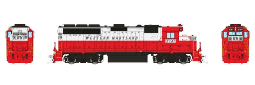 Rapido Trains HO EMD GP40: Western Maryland - Circus Scheme: #3797