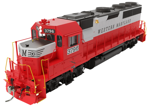 Rapido Trains HO EMD GP40 Western Maryland - Circus Scheme