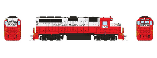 Rapido Trains HO EMD GP40: Western Maryland - Circus Scheme