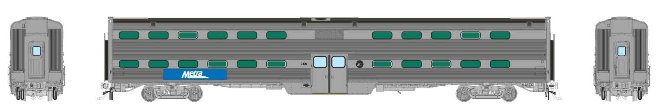 Rapido Trains HO Gallery Commuter Car: Metra - Modern Logo Coach
