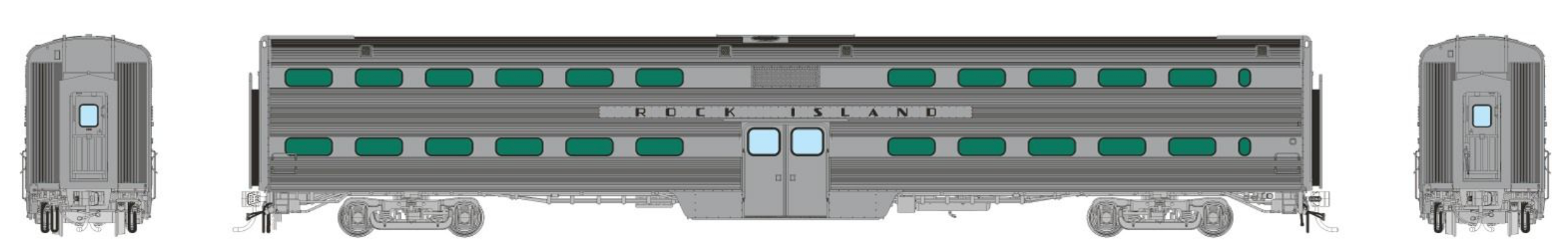 Rapido Trains HO Gallery Commuter Car: Rock Island Coach