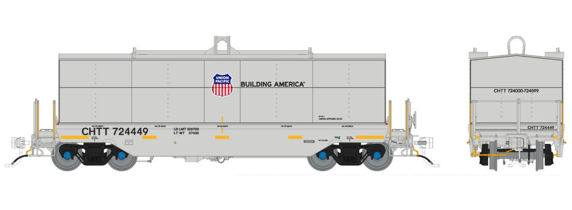 Rapido Trains HO Greenbrier Coil Car: Union Pacific - Gray / UP Logo