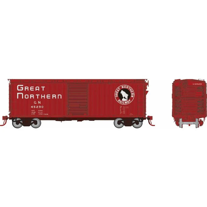 Rapido Trains HO Scale 40' Wood Boxcar Great Northern GN Vermillion Red #s Vary
