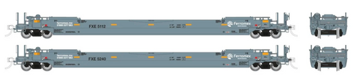 Rapido Trains HO Scale 53' Husky-Stack Well Car 2-Pack Ferromex