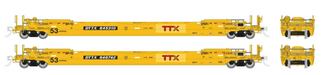 Rapido Trains HO Scale 53' Husky-Stack Well Car 2-Pack TTX - Patched Logo