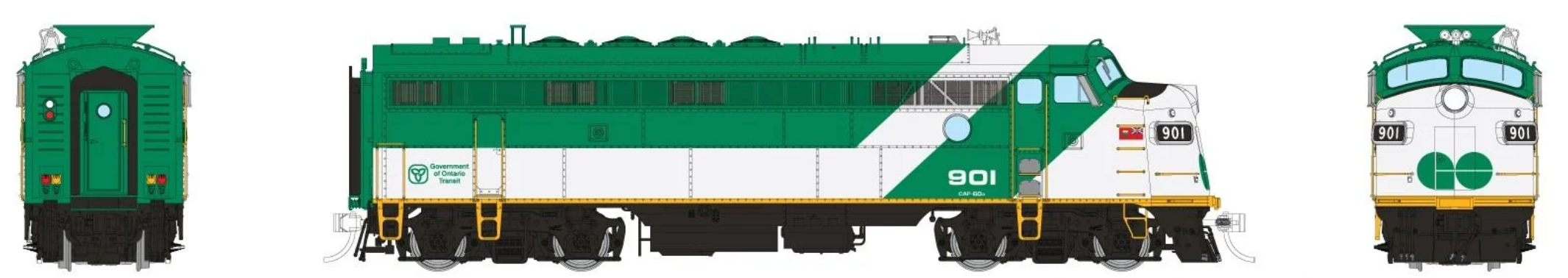 Rapido Trains HO Scale APCU GO "Early Font" 901