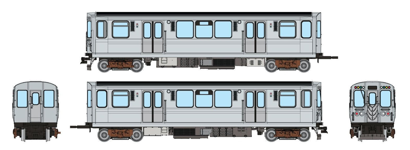 Rapido Trains HO Scale CTA 2600-series L: Painted, Unlettered