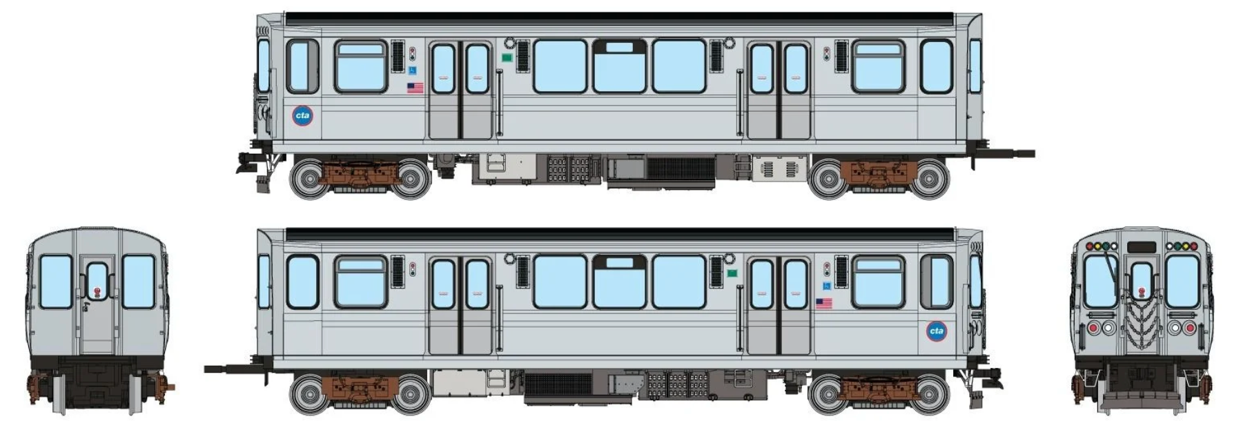 Rapido Trains HO Scale CTA 2600-series L (Unpowered): Circle Logo Scheme
