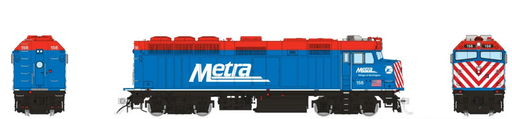 Rapido Trains HO Scale EMD F40PH-2 with Ditchlights Metra - Blue Scheme