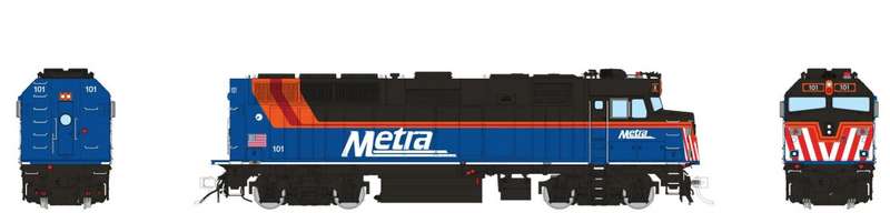 Rapido Trains HO Scale EMD F40PH-3 Metra - New Blue Scheme