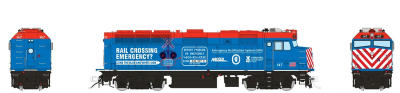 Rapido Trains HO Scale EMD F40PH-3 Metra - Operation Lifesaver 147