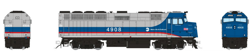 Rapido Trains HO Scale EMD F40PH-3C Metro-North - Blue/Red/Silver