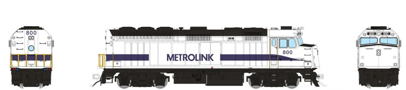 Rapido Trains 1043529 HO Scale EMD F40PH Metrolink - Simplified Stripe 800