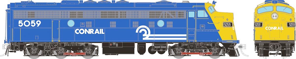 Rapido Trains HO Scale EMD FL9: Conrail - Blue & Yellow: #5059