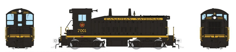 Rapido Trains HO Scale EMD SW9: Canadian National - Post-54 Black Scheme
