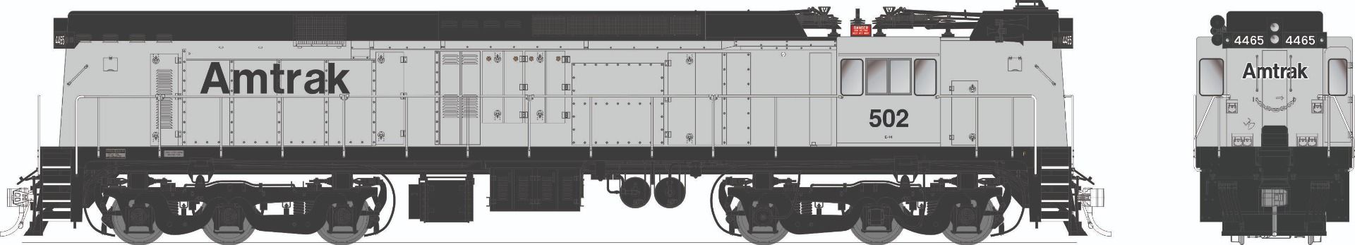Rapido Trains HO Scale GE E44a Electric Amtrak "Silver" 502