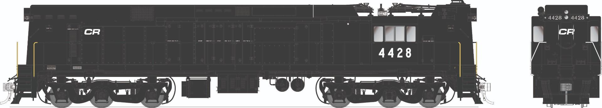 Rapido Trains HO Scale GE E44a Electric Conrail "Black" CR
