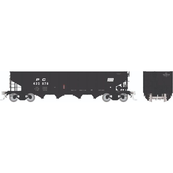 Rapido Trains HO Scale H5 4 Bay Hopper Penn Central PC