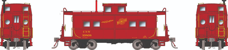 Rapido Trains HO Scale Northeastern Style Caboose (Porthole Windows) C&amp;NW "Red Scheme"