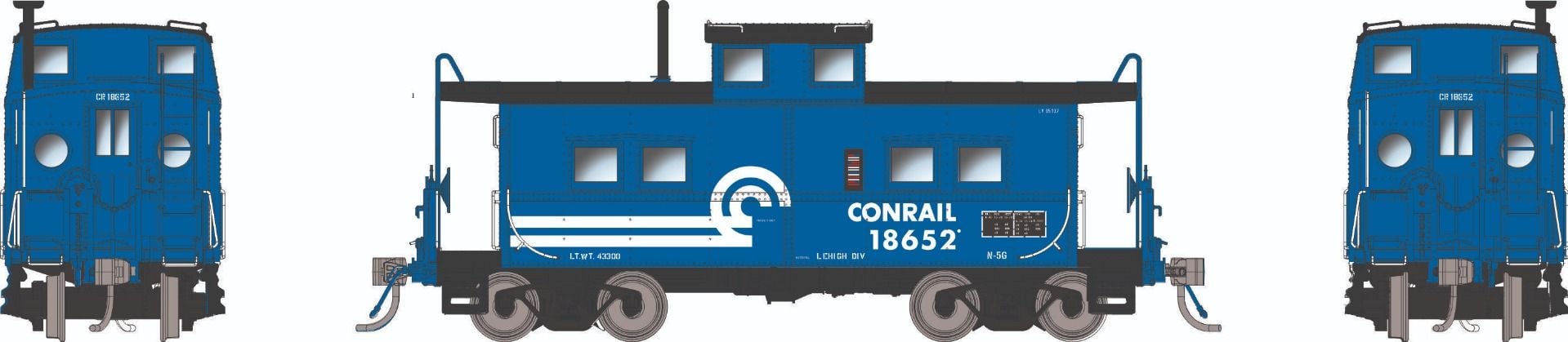 Rapido Trains HO Scale Northeastern Style Caboose (Porthole Windows) Conrail CR