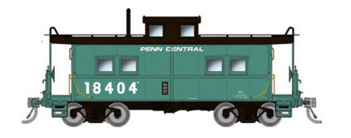 Rapido Trains HO Scale Northeastern Style Caboose (Porthole Windows) Penn Central PC