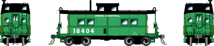 Rapido Trains HO Scale Northeastern Style Caboose (Porthole Windows) Penn Central PC