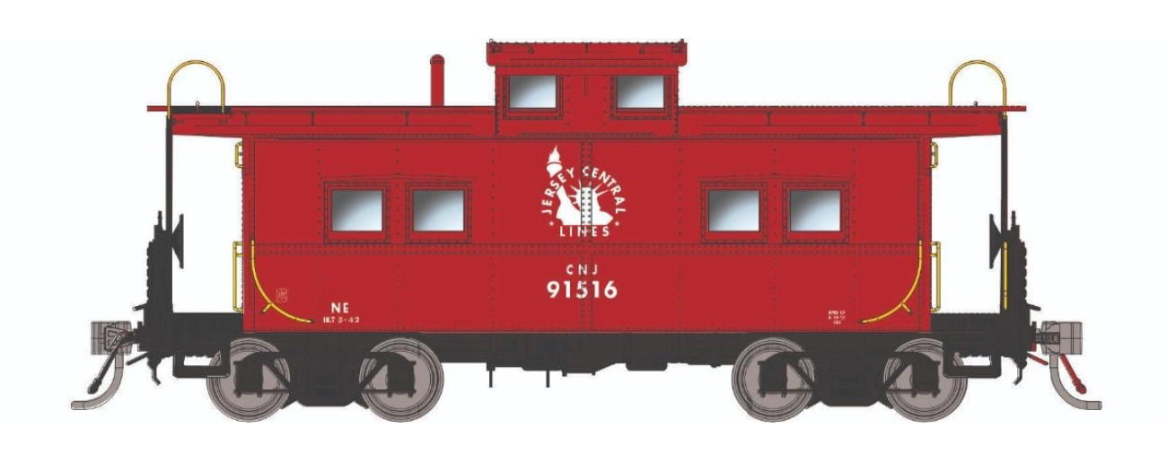Rapido Trains HO Scale Northeastern Style Steel Caboose Central of New Jersey CNJ