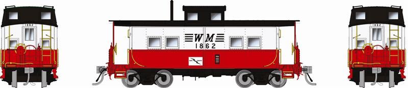 Rapido Trains HO Scale Northeastern Style Steel Caboose Western Maryland "Circus Scheme" WM