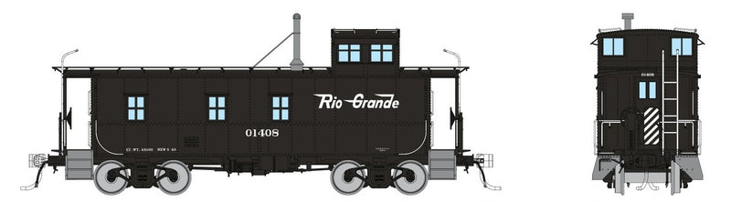 Rapido Trains HO Scale Rio Grande Steel Caboose D&RGW (As Delivered - Black / Flying Grande)