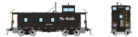 Rapido Trains HO Scale Rio Grande Steel Caboose D&RGW (Post War Mods - Black / Flying Grande)