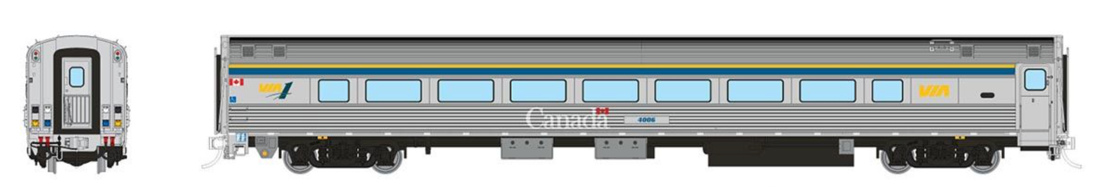 Rapido Trains HO VIA HEP2 Coach: VIA Rail - HEP2 Club Scheme