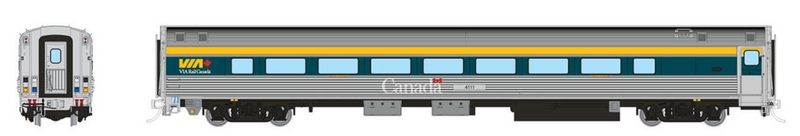 Rapido Trains HO VIA HEP2 Coach: VIA Rail - Teal Scheme