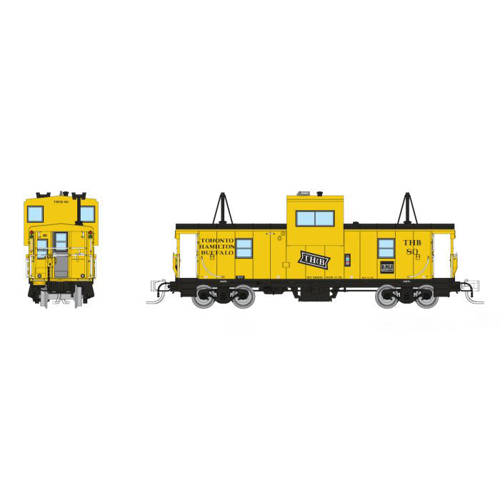 Rapido Trains N Scale Angus Shops Wide Vision Caboose TH&B with Lights