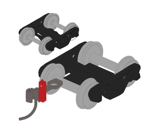 Rapido Trains Rapido Bits: HO Track-Powered EOT Flasher + Trucks: Red