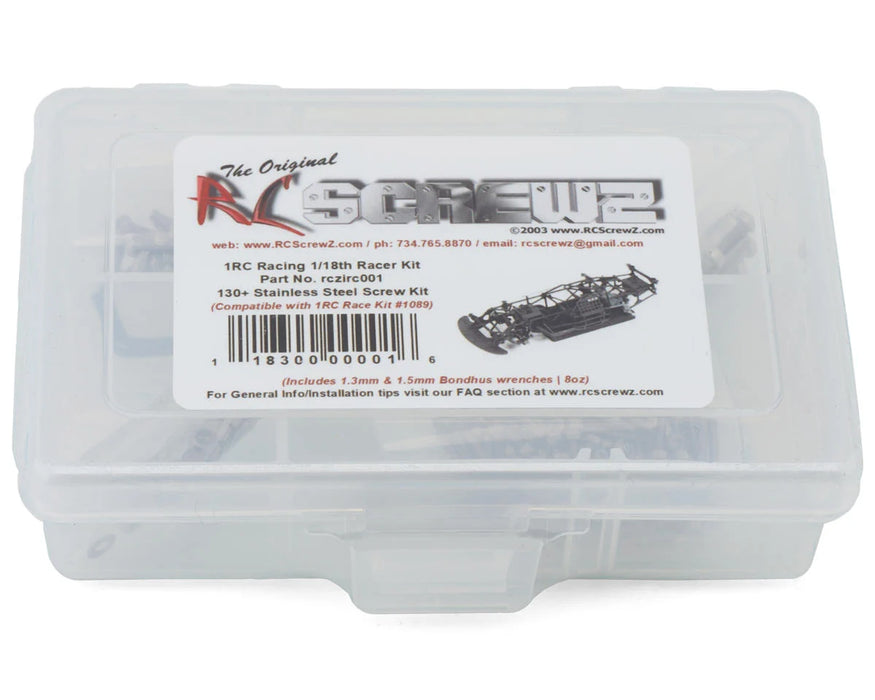 RC Screwz RCZ1RC001 1/18 2WD Oval Racer Stainless Steel Screws Kit