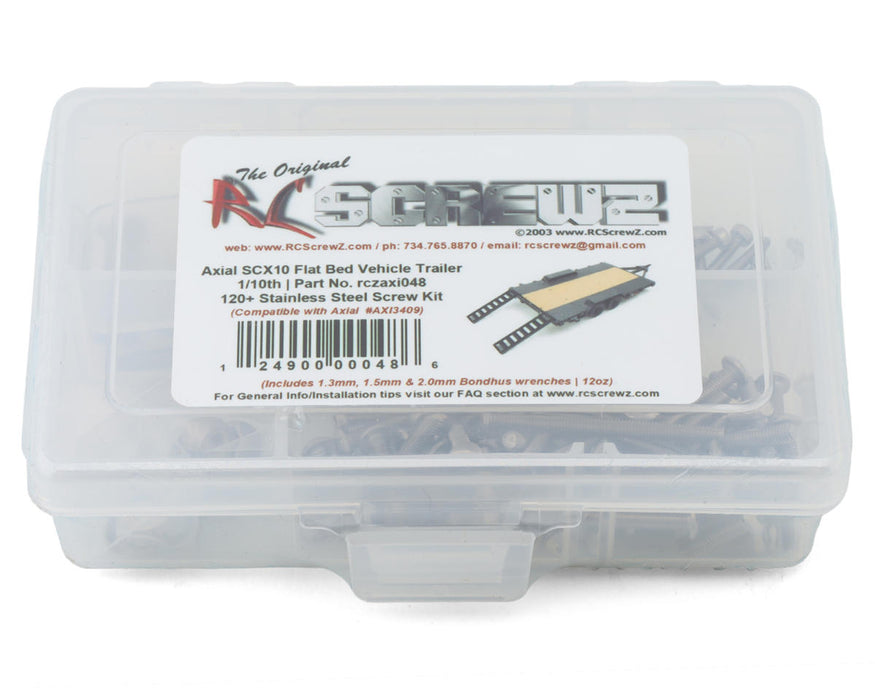 RC Screwz RCZAXI048 Axial SCX10 1/10 Flat Bed Vehicle Trailer Stainless Steel Screw Kit