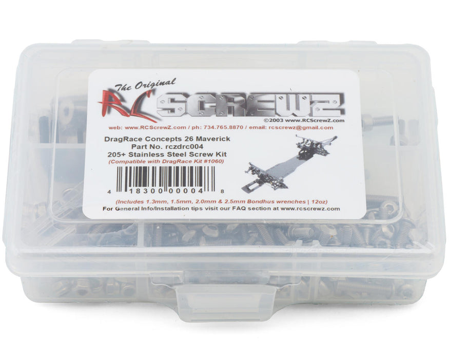 RC Screwz RCZDRC004 DragRace Concepts 26 Maverick Stainless Steel Screws Kit