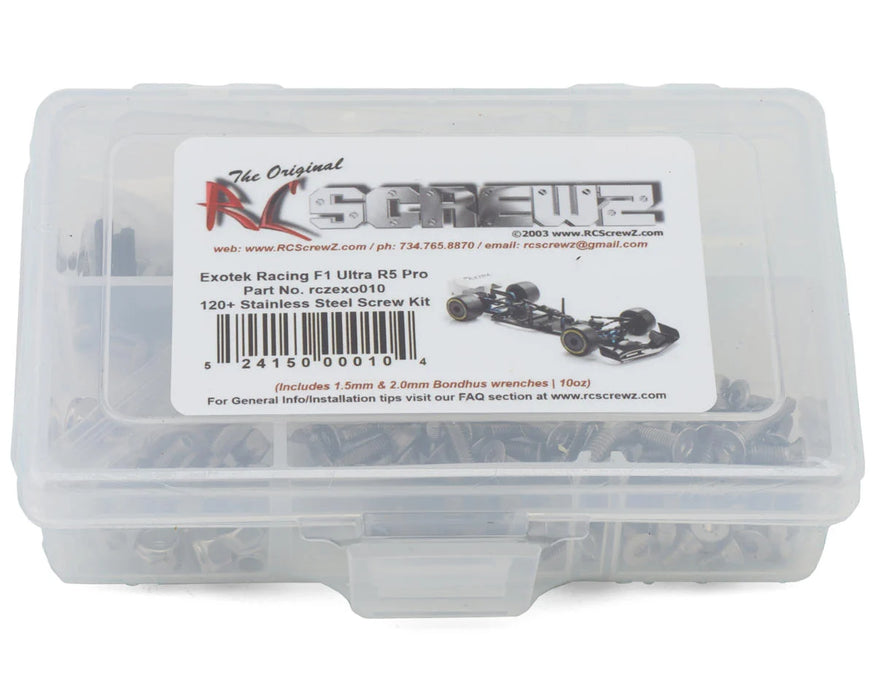 RC Screwz RCZEXO010 Exotek F1 Ultra R5 Pro Stainless Steel Screws Kit