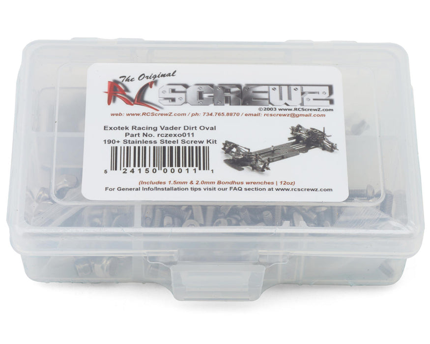 RC Screwz RCZEXO011 Exotek Vader Sprint Dirt Oval Stainless Steel Screws Kit