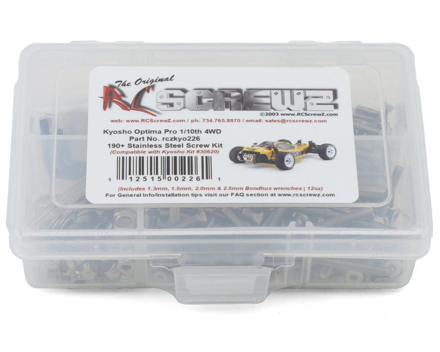 RC Screwz RCZKYO226 Kyosho Optima Pro 1/10 4WD Retro Stainless Steel Screws Kit