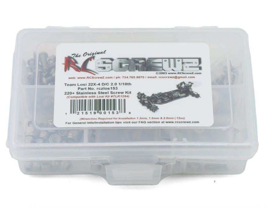 RC Screwz RCZLOS153 Team Losi Racing 22X-4 2.0 DC 1/10 4WD Buggy Stainless Steel Screw Kit