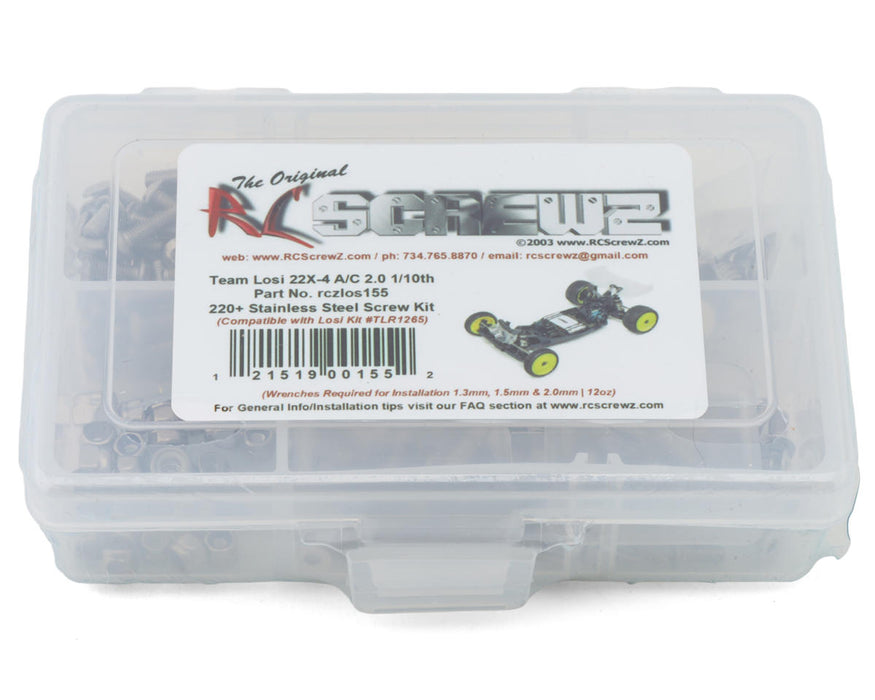 RC Screwz RCZLOS155 Team Losi Racing 22X-4 2.0 AC 1/10 4WD Buggy Stainless Steel Screw Kit