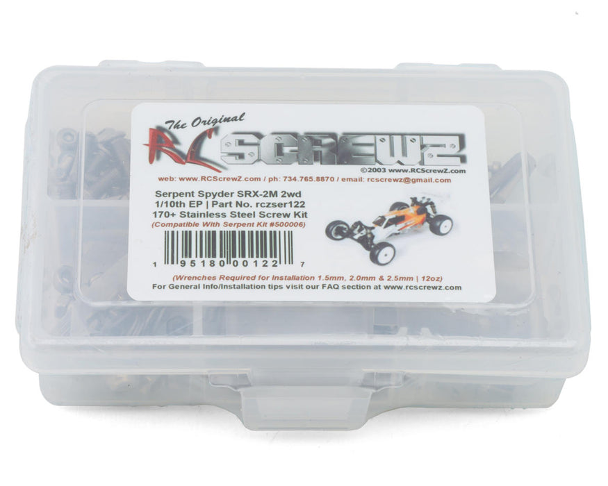 RC Screwz RCZSER122 Serpent Spyder SRX-2 MM 1/10 2WD Buggy Stainless Steel Screw Kit