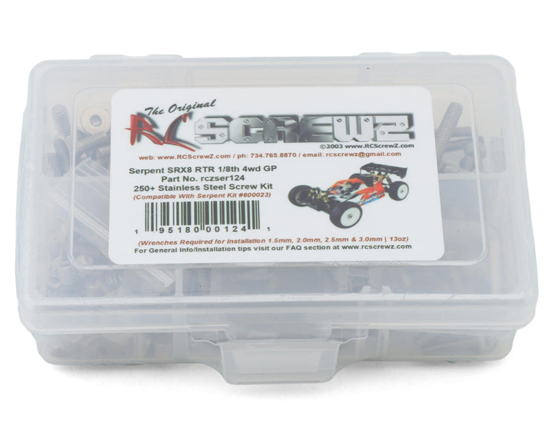 RC Screwz RCZSER124 Serpent SRX8 RTR 1/8 4WD Nitro Buggy Stainless Steel Screw Kit