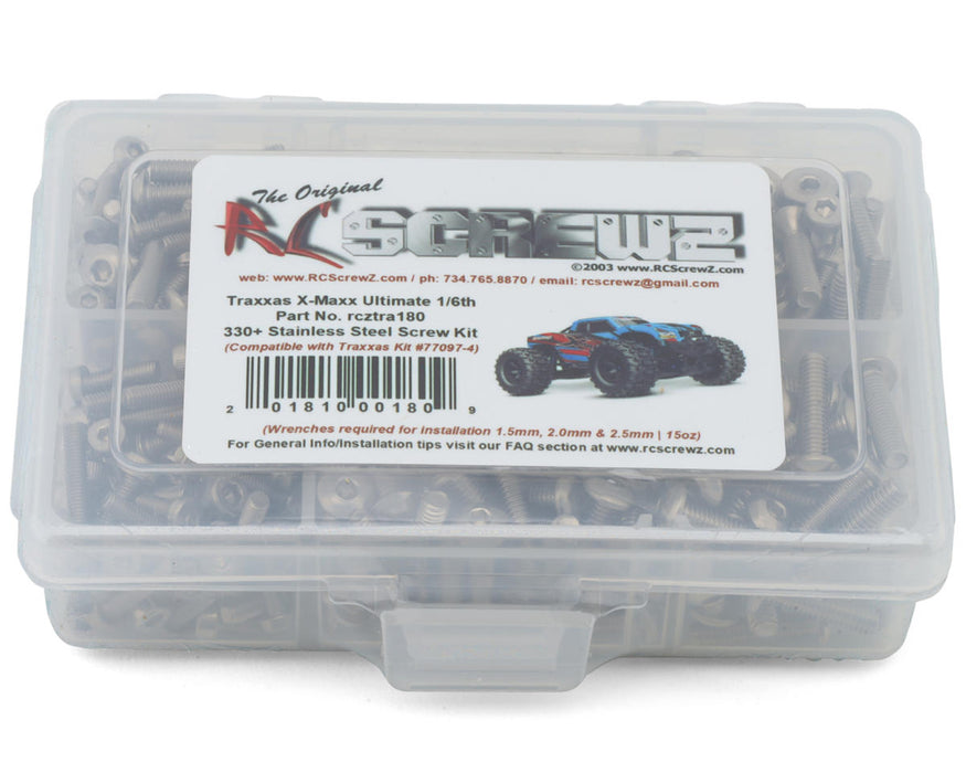 RC Screwz RCZTRA180 Stainless Steel Screw Kit for Traxxas® X-Maxx® Ultimate 1/6 Monster