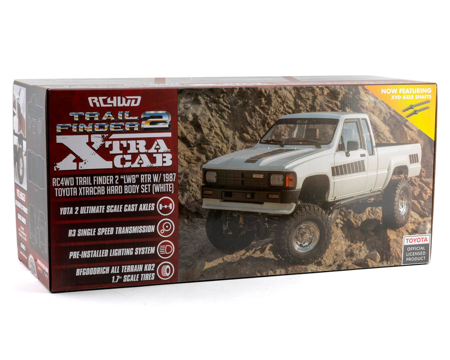 RC4WD Z-RTR0064 Trail Finder 2 LWB RTR with White 1987 Toyota XtraCab Body