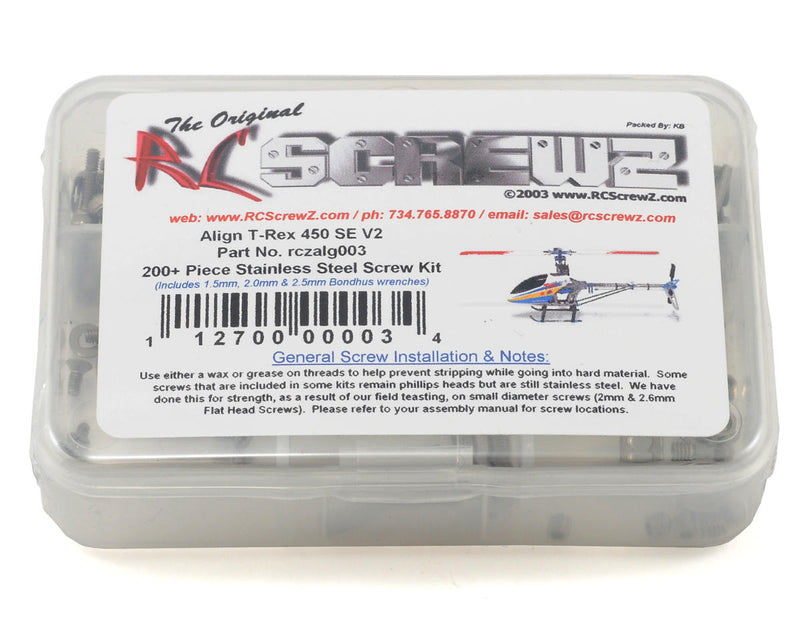 RC Screwz RCZALG003 Align 450 SE V2 Heli Screw Set