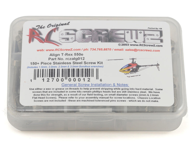 RC Screwz RCZALG012 Screw Set: Align 550e